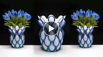 Plastic Spoon flower vase 