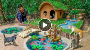 Rescue Abandoned Cats Building Mud House And Fish Pond For Crayfish