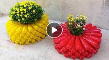 Plastic Bottles to Make Beautiful Flower Pots For Your Garden