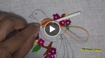 Beautiful Bird Embroidery with Easy Stitches