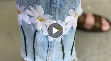 DIY EMBROIDERED JEANS: DAISY CHAIN