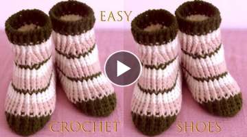 Botas Pantuflas fáciles tejidas a Crochet