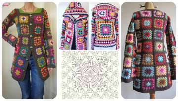 Crochet jackets with granny samples 