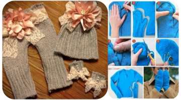 MAKING OF THE OLD SWEATER AND GLOVES