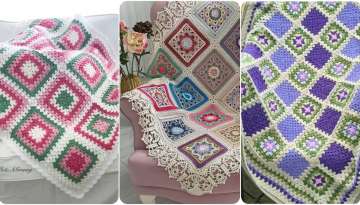 Crochet blankets step by step 80 cm by 90 cm
