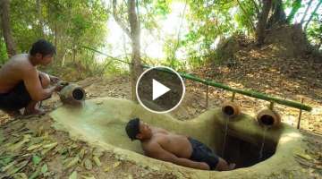 `Building The Most Temple Tunnel Underground Water Slide To Swimming Pools