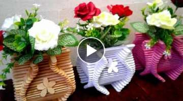 Cara Membuat Pot Bunga Mini Dari Stik Es Krim