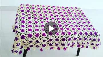 How to crochet table cloth or sofa cover