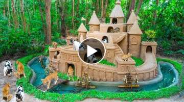 Cat Rescue From Abandoned Feeding Cat 50 Days Build Castle And Eel Pond Around Dog House