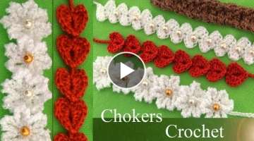 Chokers tejidos gargantillas diademas cintillos a Crochet 