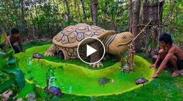 Building The Most Turtle Mud House And Pond For Poor Turtles 