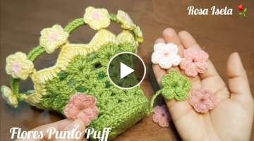 Canasta con flores Crochet 